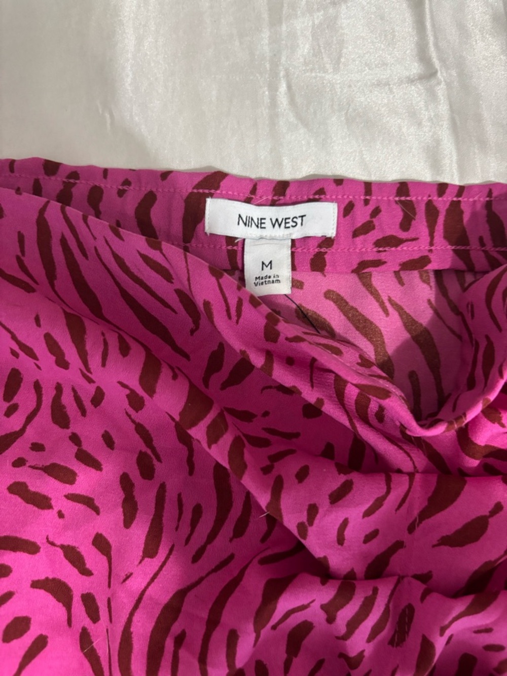 Nine West Hot Pink and Brown Zebra-Print Skirt
